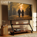 卡步特 50-100英寸移动电视支架艺术推车落地电视推车适用于索尼海信华为创维等 黑色款/升级洞洞板收纳