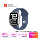 Apple/苹果 Watch Series 10 智能手表GPS款42毫米银色铝金属表壳丹宁色运动型表带S/M MX1J3CH/B
