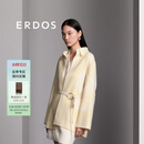 ERDOS 春夏定位提花蓬松纯羊绒外套双面穿保暖时髦帅气女毛呢大衣 香蕉奶昔 L 165/88A