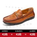 KLWPPS乐福鞋男2025新款真皮乐福鞋一脚蹬男士休闲皮鞋复古百搭软底鞋 8021棕色 37