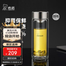 希诺双层玻璃杯抗菌隔热高档车载水杯男2025新款钛杯泡茶杯子XN-9102K