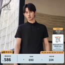 KOLON SPORT/可隆速干POLO 男士吸湿小翻领抗菌户外运动印花短袖 LHPT5MTT31-BK 黑色 XL 180/100A
