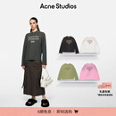 Acne Studios【七夕礼赠】 男女同款 做旧1996印花宽松落肩长袖T恤上衣CL0197 淡黑色 XS