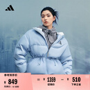 adidas暖「芯」科技600蓬运动保暖连帽鸭绒羽绒服女阿迪达斯官方 蓝色 XL
