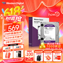 西部数据（WD）4TB 监控级机械硬盘 WD Purple 西数紫盘 SATA 256MB CMR垂直 录像机硬盘 3.5英寸WD43PURZ