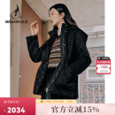 beanpole滨波秋冬女黑色连帽潮酷老钱风绗缝格纹棉服 黑色 M 165/88A