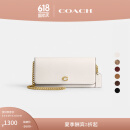蔻驰（COACH）女士ESSENTIAL长款钱包真皮单肩包斜挎包高级女包 B4/粉笔白色