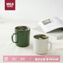 无印良品（MUJI）不锈钢双层马克杯 大容量男女办公学生水杯茶杯咖啡杯 绿色 490ml
