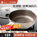 KIWICOO德国钛聚力平底锅不粘锅家用牛排煎锅无涂层煎蛋炒锅电磁炉燃气灶 【钛聚力煎炒锅】聚油抗凸 28cm