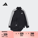 adidas男女大童休闲舒适长袖套装儿童新款阿迪达斯官方轻运动   黑色/白色   164