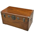 灏吉象樟木箱纯香樟木箱子仿古六面独板字画收纳箱婚嫁陪嫁结婚中式衣箱 茶色【95*48*45cm】_六面整板(成