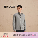 ERDOS 半高领斜纹翻花保暖气质时尚休闲男开衫羊绒衫 岩石绿 M 170/92A