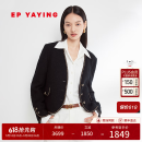 EP雅莹女装 羊毛针织花呢小香风短款外套商场同款1235A 黑色 M