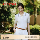 EP雅莹女装 通勤polo衫修身短款短袖套头针织衫上衣2025夏季新品9547B 白色 XL