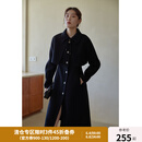 独束大码女装气质时尚毛呢两件套冬季新款胖mm两穿式双面呢大衣女 静谧黑 L