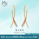 周生生 钻石耳钉MintyGreen倾星18K金星之所向耳饰93870E定价