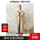 UR2025春季新款女装摩登都市通勤长款廓形系带大衣UWH150012 卡其 (偏宽松) S