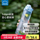 乐扣乐扣（LOCK&LOCK）人鱼线塑料运动水杯夏天便携水壶带刻度提手男女水杯子700ML蓝色