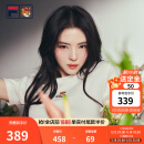 FILA 斐乐韩素希同款女子针织短袖衫2025夏季新款修身小狐狸刺绣T恤 云菇白-WT M 165/84A/M