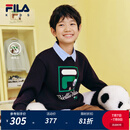 FILA【抗菌】斐乐儿童童装上衣2025年秋季新款男女童舒适套头卫衣 传奇蓝-NV 175
