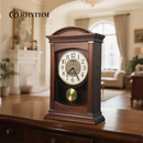 丽声日本品牌静音大座钟欧式2026年新款客厅实木复古典艺术报时钟挂钟 实木座钟 可挂墙当挂钟使用 29.1*13.1*45.9