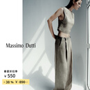 Massimo Dutti折扣季2025女装职场轻熟OL风高智感亚麻西装背心06075663 米白色 XS (CN 165/84A)
