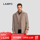 蓝豹（LAMPO）【反季特惠】新复古巴尔玛肯大衣进口面料千鸟格纹男中长款秋冬 中米格纹 L (48)