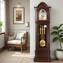 汉时（Hense）欧式复古实木机械落地钟客厅座钟台钟德国进口机芯时钟HG201 澳洲红檀+德国赫姆勒12音拉绳