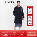 PORTS宝姿商场同款早秋新款女装经典丈青质感风衣LD9T027AWB011 丈青 M (6)