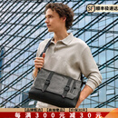 PIERRE CARDIN【高端奢品】男士单肩包真皮牛皮商务简约大容量休闲简约斜跨包男 黑色