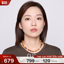 白岚彩夏项链女琥珀玛瑙椭圆珍珠锁骨链气质感饰品生日礼物送老婆