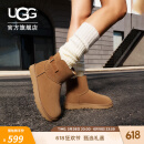 UGG秋季新款男女同款舒适平底经典搭扣款迷你短靴雪地靴 1166776 CHE | 栗色 38