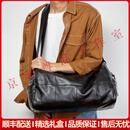 AllSaintsotrl轻奢品牌男士旅行包通勤真皮单肩包短途行李包牛皮健身斜挎包 黑色