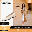 爱步（ECCO）单鞋女 倪妮同款羊皮一脚套方头浅口平底低跟鞋 安妮208553 石灰色20855301378 夏季推荐色 37