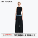 ANN ANDELMAN【明星同款】 官方直营 牛仔腰头拼接西裤直筒长裤 黑色 36