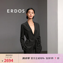 ERDOS 春夏宽松极简干练老钱风修身显瘦职场通勤西服上衣女西装外套 黑 165/88A/L