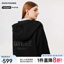 Navigare意大利小帆船连帽卫衣女士秋冬加绒保暖百搭外套休闲简约女装上衣 暗夜黑 L