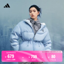 adidas暖「芯」科技600蓬运动保暖连帽鸭绒羽绒服女阿迪达斯官方 蓝色 L