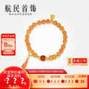航民首饰 藏式蜜蜡 黄金手链足金手工金文玩手串XYA2097工费850元/件 8.22克