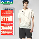 YONEX尤尼克斯羽毛球服国家队大赛球迷版运动男短袖套装10661CR乳白O