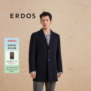 ERDOS 商务休闲翻领单排扣纯色男毛呢大衣 藏蓝 XL 180/100A
