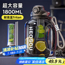 恩尔美（nRMEi）运动水杯超大容量夏季男健身茶水分离吨桶吨耐高温便携2000ml水壶