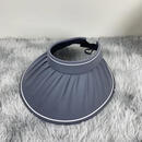 空顶防晒帽女2025新款夏季专用遮阳帽骑车跑步遮脸太阳帽大帽檐 灰色