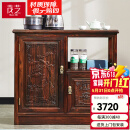 茂芝 红木家具印尼黑酸枝[学名：阔叶黄檀]全实木中式茶水柜茶水车带轮边柜烧水炉烧水架 茶水车【带电炉】