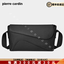 PIERRE CARDIN【高端奢品】2025新款男士单肩包真皮商务休闲简约时尚牛皮斜挎包 黑色