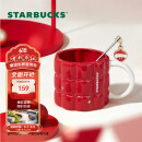 星巴克（Starbucks）红色格纹款马克杯(配搅拌棒)490ml陶瓷杯水杯子生日礼物女
