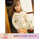 ERDOS KIDS鄂尔多斯童装女童荷叶边提花公主可爱羊绒开衫 白 120 cm