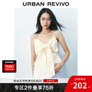 UR2025春季新款女时尚设计感短款立体蝴蝶结吊带衫UYU250057 米白 S