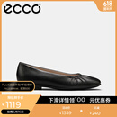 爱步（ECCO）单鞋女 倪妮同款羊皮一脚套方头浅口平底低跟鞋 安妮208553 黑色20855301001 38
