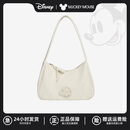 迪士尼（Disney）包包女式2025新款轻奢小众高级感日常通勤百搭闺蜜生日礼物 Mickey-丝绒米奇法棍包白色